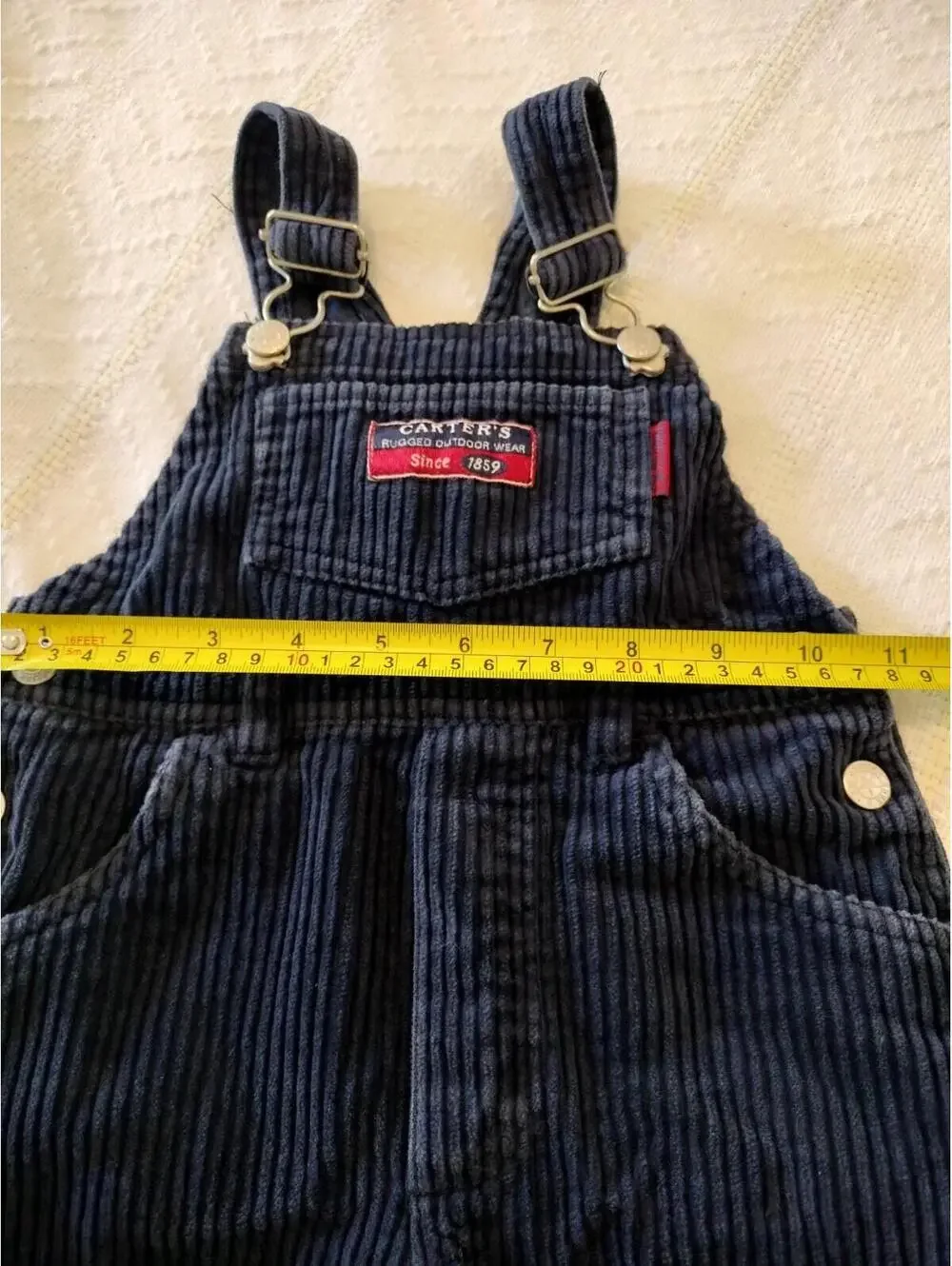 VTG Carter's Rugged Outdoor Wear Corduroy Overalls‎ 2T Navy Blue Train Workwear
